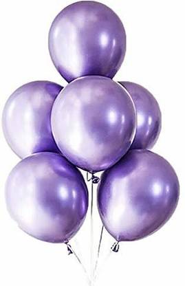 houseparty Solid Purple Chrome Balloons Latex Balloon with Shiny Surface for Party & Celebration Balloon