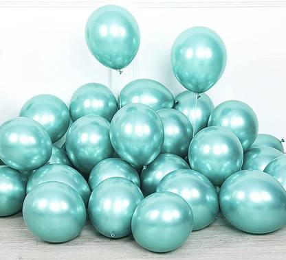 houseparty Solid GREEN Chrome Balloon Latex Balloon with Shiny Surface for Party & Celebration Balloon