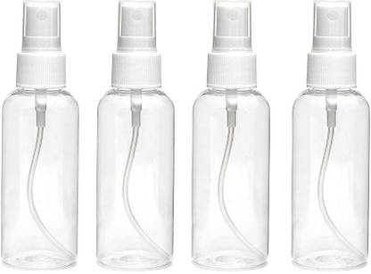 Outshine+ Refillable and Transparent Round Plastic Empty Spray Bottle for Multipurpose Use 100 ml PET Spray Bottle