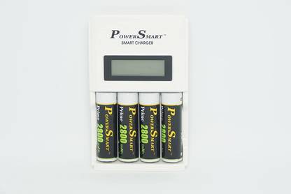 Power Smart PS 451 Charger for AA & AAA with 4x2800mah Batteries with LCD Display  Camera Battery Charger