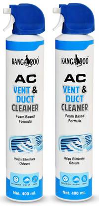 KANGAROO Car AC Vent & Duct Cleaner Odor Neutralizer Spray Form AC Vent & Duct Cleaner 400 ML Each (PACK OF 2) Vehicle Interior Cleaner