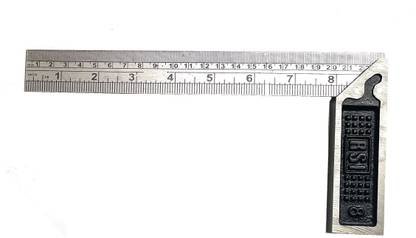 FIXKIT Tri Square Tool 90 Degrees Right Angle Ruler 8 Inch Tri-Square