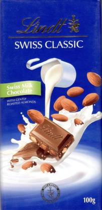LINDT SWISS CLASSIC MILK CHOCOLATE WITH ALMOND IMPORTED Bars