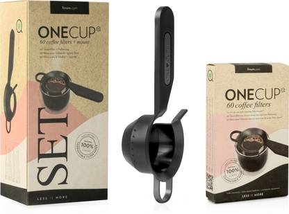 Finum One cup Brewer Set for Tea And Coffee, 60 Filters Personal Coffee Maker