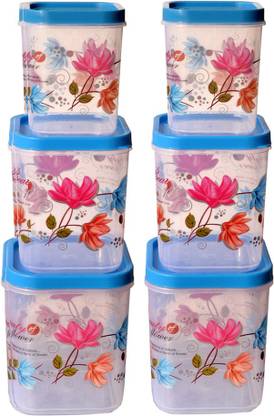 Etofli Printed plastic grocery container 1kg (2 pcs) 2kg ( 2pcs) 3kg ( 2pcs) pack of -6 Fridge Freezer Seal