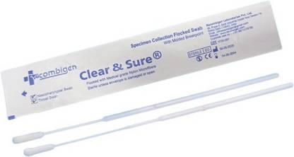 Clear & Sure Nasal and Throat Swab for Collect Covid Test Sample Combo Pack of 25 RT-PCR Test Kit