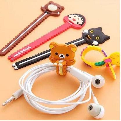 Alliance 5 pcs Cartoon Binder Reusable Cable Tie Organizer Earphone Wrap 11 x 3 Cm Earphone Cable Organizer