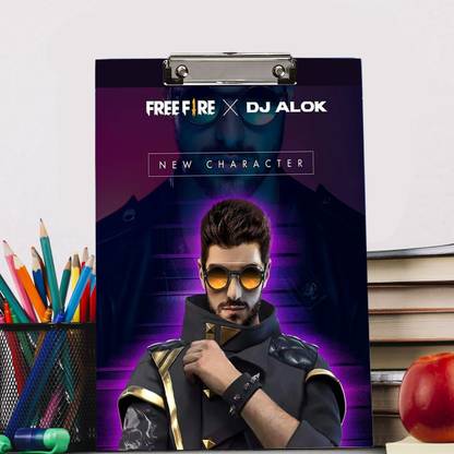 BPDESIGNSOLUTION Dj Alok Free Fire Reprint Clip Board Exam Pad (14x9.5 Inches) Premium Quality