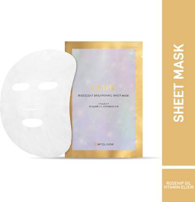 MyGlamm Glow Iridescent Brightening Sheet Mask Rosehip Extract Vitamin Elixir