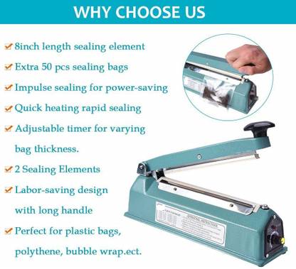 AS TOOL CENTER Heat Sealer, 8inch Heat Sealer, Poly Bag Sealing Machine Hand Held Heat Sealer Hand Held Heat Sealer
