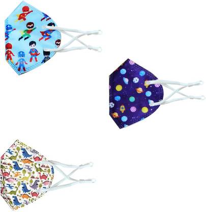 nanofiber N95 face mask with nanotechnology filter adjustable ear loops , Dinosaurs Print(10+ Yr) Reusable Cloth Mask