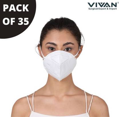 V SURZ 6ply 100% Certified N95 (2layer Meltblown ,2 layer hotair cotton,2layer SMS) N95|FFP2 MASK AntiVirus Breathable Reusable Washable,inbuilt Nose Clip Cloth Mask With Melt Blown Fabric Layer