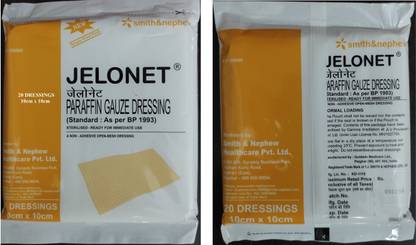 SMITH&NEPHEW JELONET PARAFFIN NON-ADHESIVE OPEN-MESH STERILE GAUZE 10CM X 10CM (20 DRESSING) Gauze Medical Dressing