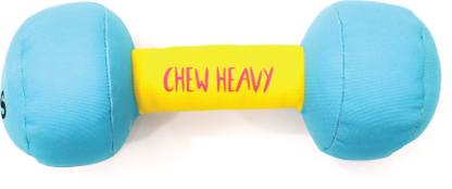 Goofy Tails Gym Series Dumbbell Plush Toy for Dogs |Rattle Toy for Puppies Polyester Plush Toy, Fetch Toy, Chew Toy For Dog