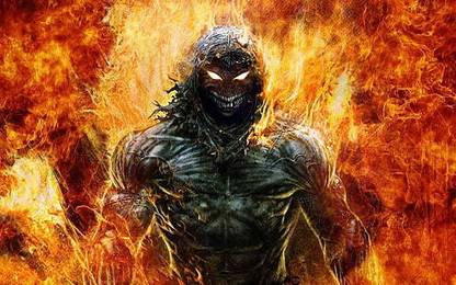Fantasy Art Fire Disturbed Demon Matte Finish Poster Paper Print
