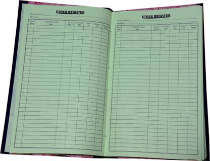 sky prints stock register for maintain stock (200 pages) 70 gsm paper, size 32*22 cm 1-Part stock register