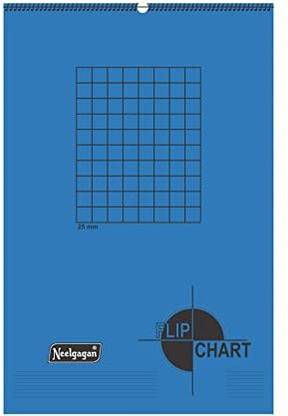 NEELGAGAN Flip Chart Paper 25 Sheets Wiro winding Ruled P-2 (74.00cm x 50.00cm) 1-Part folder file