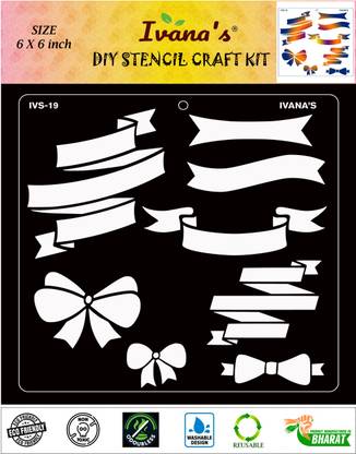 IVANA'S Art & Craft Stencil for Art & Craft , Reusable DIY Decorative Stencil for Painting on Canvas, Painting on Canvas, Fabric, Cloth, Paper, Glass, Furniture and Wall, IVS-019 Stencil