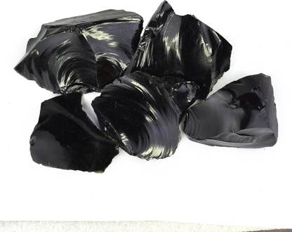 REIKI CRYSTAL PRODUCTS Natural Black Obsidian Rough Crystal Stone For Reiki Crystal Healing 250gm Regular Asymmetrical Crystal Stone