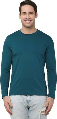 Solid Men Blue T-Shirt