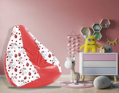 Hello Kitty Jumbo For All Age Group Teardrop Bean Bag  With Bean Filling