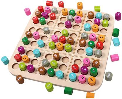 Kandle Wooden Sudoku Game Board Game Puzzles Math Brain Teaser Educational Board Games