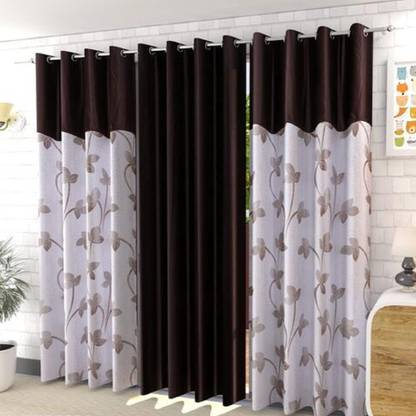 GEET TRADER 182 cm (6 ft) Polyester Blackout Shower Curtain (Pack Of 3)
