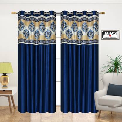 BANAVY 275 cm (9 ft) Polyester Room Darkening Long Door Curtain (Pack Of 2)