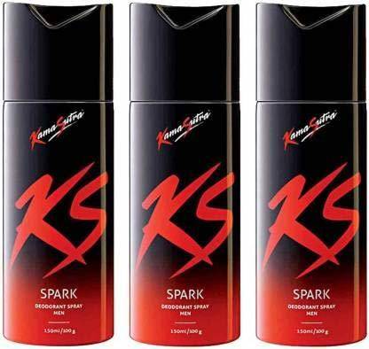 KS SPARK 3 Body Spray - For Men & Women (450 ml, Pack of 3) Deodorant Spray  -  For Men