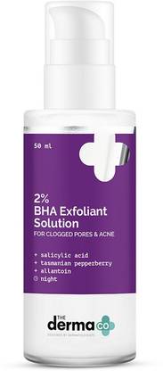 The Derma Co 2% BHA Exfoliant Solution with Tasmanian Pepperberry For Clogged Pores & Acne