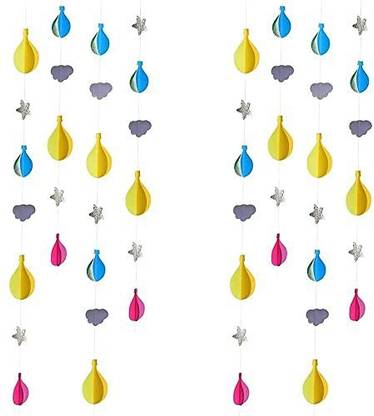 Divisha Crafts Handmade Hot Air Cloud 3D Paper Garland for Party Decoration Paper Garland
