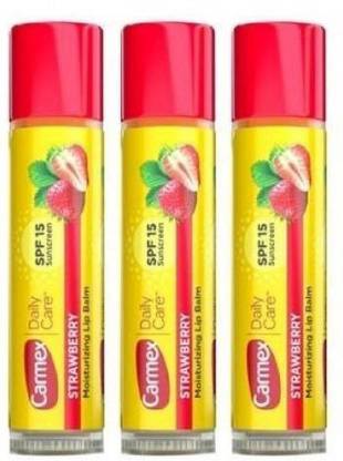Carmex Lip Balm Stick, Strawberry (SPF 15) Pack Of 3 STRAWBERRY
