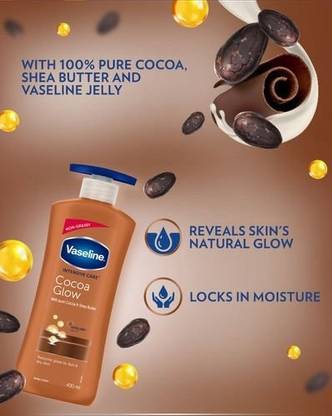 Vaseline Cocoa glow Restores Glow To Dull & Dry Skin Body Lotion (400 ml)-1 -pc