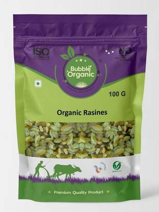 bubble organic Rasines 100 Gram / Chemical Free & Pesticides Free Raisins