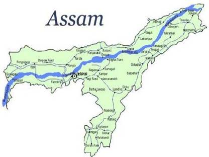 Assam Map Poster Multicolor Photo Paper Print (12 inch X 18 inch, Rolled) Paper Print