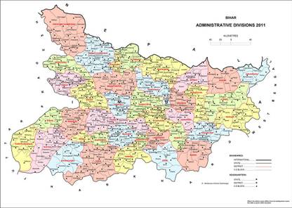 Bihar Map Photo Paper Print Poster Photographic Paper Photographic Paper