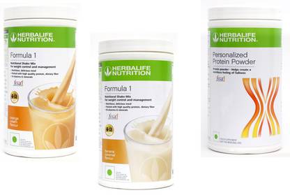 HERBALIFE Formula 1 Shake Orange Cream & Banana Caramel Flavor With Protein Powder 400 Gm Protein Shake