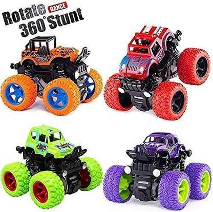 Kidzoy 4WD Truck Cars Push and Go Toy Trucks Friction Powered Cars (Pack of 4 Cars)  (Multicolor)