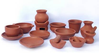 Paarambarya Miniature Clay Kitchen Set / Cooking Set