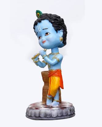 Sri Krishna Culture Cartoon Krishna Idol Okhli Version On Base -Height-5.5 Inches Decorative Showpiece  -  13.97 cm
