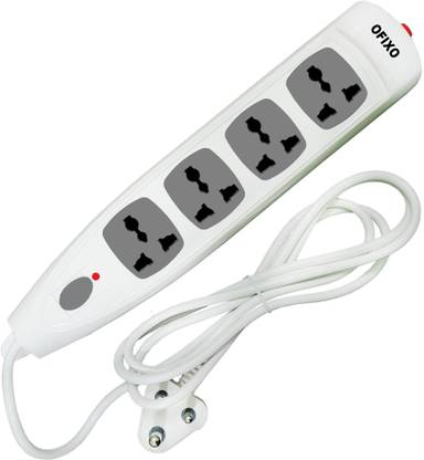 OFIXO Power Strip 4 Plug UL Listed Socket Overload Protection 2 Meter 4  Socket Extension Boards