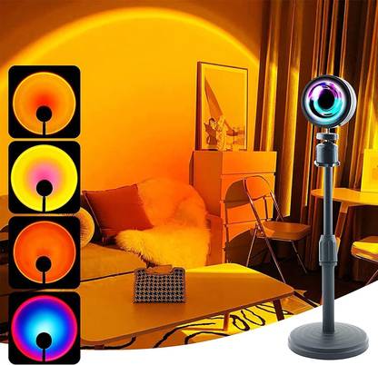 jinjon 360° Rotation Height Adjustable Sunset Lamp Night Lamp