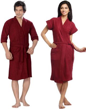 Superior Maroon Free Size Bath Robe
