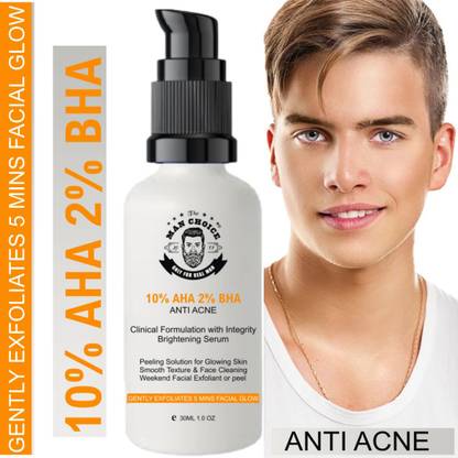 THE MAN CHOICE ONLY FOR REAL MAN Natural AHA 10% + BHA 2% Peeling Solution for Glowing Skin & Deep Pore Cleansng