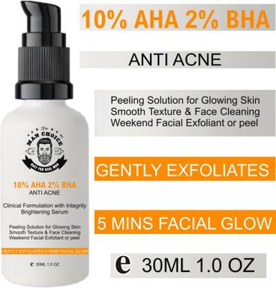THE MAN CHOICE ONLY FOR REAL MAN Remove Acne Scars BHA 2%+AHA 10% Peeling Solution Exfoliating Facial GEL Serum
