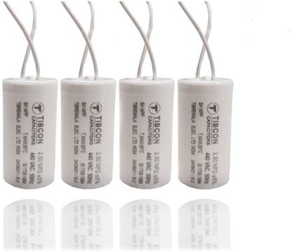 TIBCON CAPACITOR 2.50 MFD | Ceiling Fan capacitor | 440V DRY PP CAN (Pack of 4) Electrolytic Capacitor