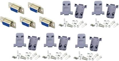 ERHIndia (Pack of 5) DB9 Connector Female 9 Pin Electrical RS232 D-SUB Connector Electronic Components Electronic Hobby Kit