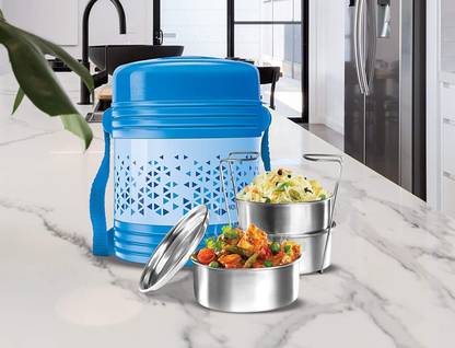 MILTON Vector 3 Stainless Steel Tiffin Box 3 Containers Lunch Box