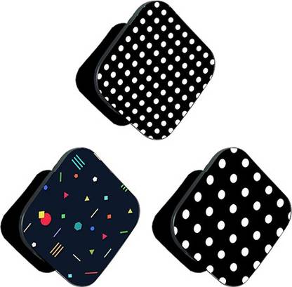 iCopertina PACK OF 3 White Dots Pattern On Black Mobile Holder