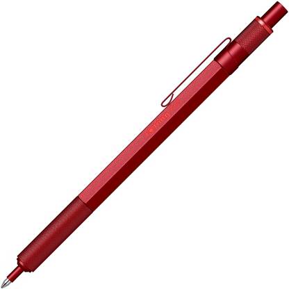 rotring 600 Ballpoint Pen, Medium Point, Black Ink, Red Barrel, Refillable Ball Pen